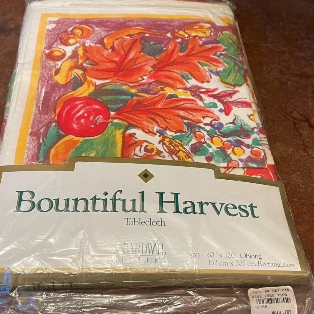 NWT Bardwil Linens Bountiful Harvest Tablecloth Thanksgiving Autumn vintage